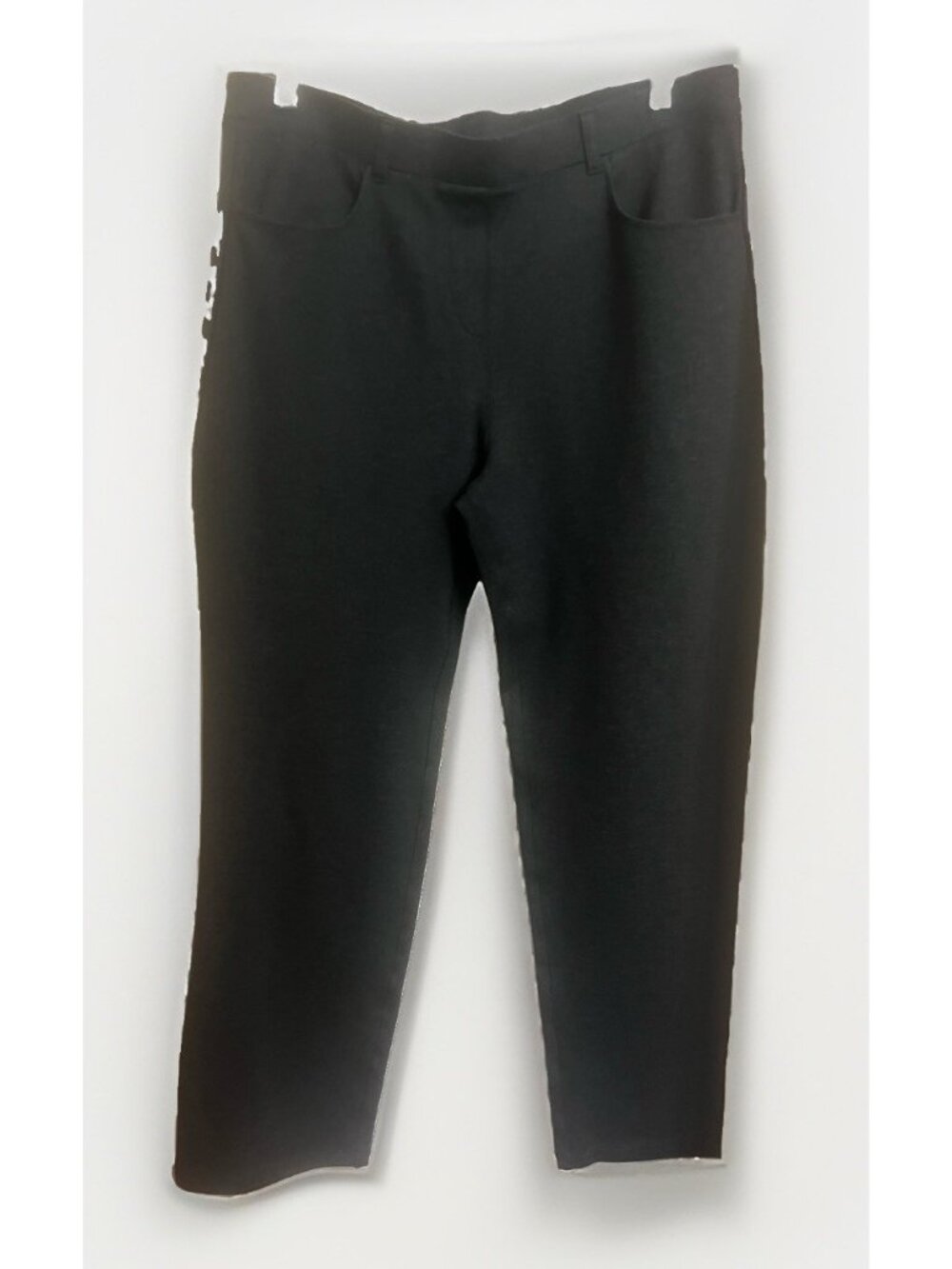Quince Ultra-Stretch Ponte Wide Leg Pants Women's L Petite Charcoal Gray.     B